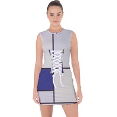 Tableau I, By Piet Mondriaan Lace Up Front Bodycon Dress by Sobalvarro