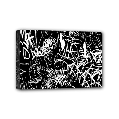 Graffiti Abstract Collage Print Pattern Mini Canvas 6  X 4  (stretched)