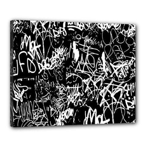 Graffiti Abstract Collage Print Pattern Canvas 20  X 16  (stretched)