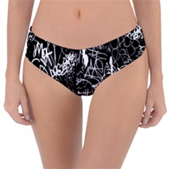 Graffiti Abstract Collage Print Pattern Reversible Classic Bikini Bottoms by dflcprintsclothing