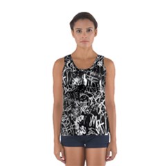 Graffiti Abstract Collage Print Pattern Sport Tank Top 