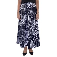 Graffiti Abstract Collage Print Pattern Flared Maxi Skirt by dflcprintsclothing