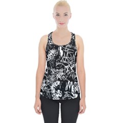 Graffiti Abstract Collage Print Pattern Piece Up Tank Top by dflcprintsclothing