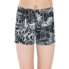 Graffiti Abstract Collage Print Pattern Kids  Sports Shorts by dflcprintsclothing