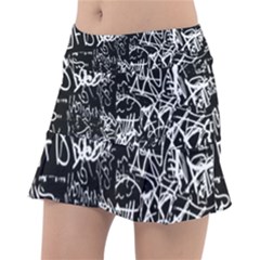 Graffiti Abstract Collage Print Pattern Tennis Skorts by dflcprintsclothing