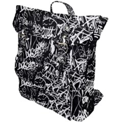 Graffiti Abstract Collage Print Pattern Buckle Up Backpack by dflcprintsclothing