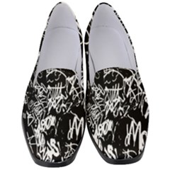 Graffiti Abstract Collage Print Pattern Women s Classic Loafer Heels