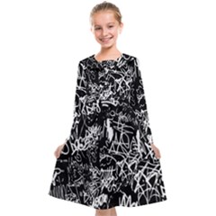 Graffiti Abstract Collage Print Pattern Kids  Midi Sailor Dress by dflcprintsclothing