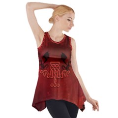 Decorative Celtic Knot With Dragon Side Drop Tank Tunic by FantasyWorld7