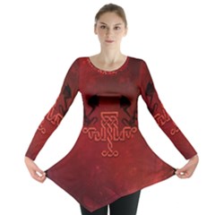 Decorative Celtic Knot With Dragon Long Sleeve Tunic  by FantasyWorld7