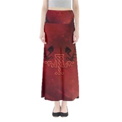 Decorative Celtic Knot With Dragon Full Length Maxi Skirt by FantasyWorld7