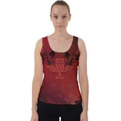 Decorative Celtic Knot With Dragon Velvet Tank Top by FantasyWorld7