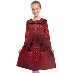 Decorative Celtic Knot With Dragon Kids  Midi Sailor Dress by FantasyWorld7