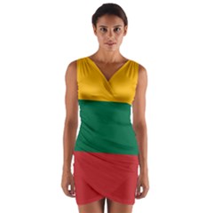 Lithuania Flag Wrap Front Bodycon Dress by FlagGallery