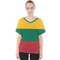 Lithuania Flag V-Neck Dolman Drape Top View1