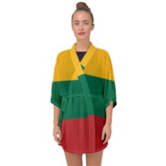 Lithuania Flag Half Sleeve Chiffon Kimono by FlagGallery