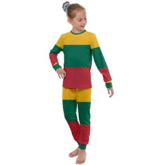 Lithuania Flag Kids  Long Sleeve Set  by FlagGallery