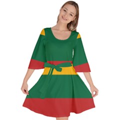 Lithuania Flag Velour Kimono Dress by FlagGallery