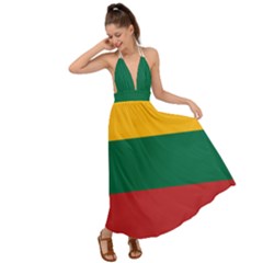 Lithuania Flag Backless Maxi Beach Dress by FlagGallery