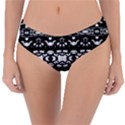 Black And White Modern Ornate Stripes Design Reversible Classic Bikini Bottoms View1