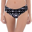 Black And White Modern Ornate Stripes Design Reversible Classic Bikini Bottoms View3