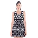 Black And White Modern Ornate Stripes Design Scoop Neck Skater Dress View1