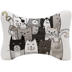 Cute Cat Hand Drawn Cartoon Style Seat Head Rest Cushion by Vaneshart