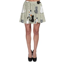 Cute Cat Seamless Pattern Skater Skirt by Vaneshart