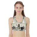 Cute Cat Seamless Pattern Sports Bra with Border View1