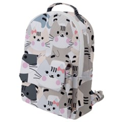 Cute Cat Couple Seamless Pattern Cartoon Flap Pocket Backpack (small) by Vaneshart