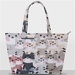 Cute Cat Couple Seamless Pattern Cartoon Back Pocket Shoulder Bag  by Vaneshart