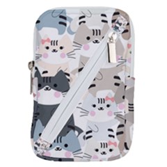 Cute Cat Couple Seamless Pattern Cartoon Belt Pouch Bag (large) by Vaneshart