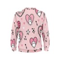 Cartoon Cute Valentines Day Doodle Heart Love Flower Seamless Pattern Vector Kids  Sweatshirt View2