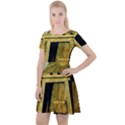 Awesome Steampunk Pyramid In The Night Cap Sleeve Velour Dress  View1