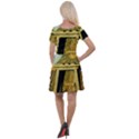 Awesome Steampunk Pyramid In The Night Cap Sleeve Velour Dress  View2