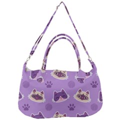 Cute Colorful Cat Kitten With Paw Yarn Ball Seamless Pattern Removal Strap Handbag by Vaneshart