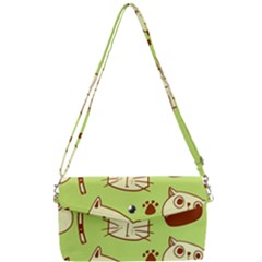 Cute Hand Drawn Cat Seamless Pattern Removable Strap Clutch Bag by Vaneshart