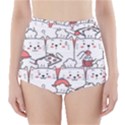 Cute Cat Chef Cooking Seamless Pattern Cartoon High-Waisted Bikini Bottoms View1