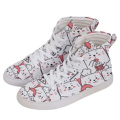 Cute Cat Chef Cooking Seamless Pattern Cartoon Men s Hi-top Skate Sneakers by Vaneshart