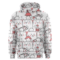 Cute Cat Chef Cooking Seamless Pattern Cartoon Men s Overhead Hoodie by Vaneshart