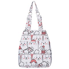 Cute Cat Chef Cooking Seamless Pattern Cartoon Center Zip Backpack by Vaneshart