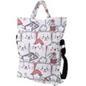 Cute Cat Chef Cooking Seamless Pattern Cartoon Fold Over Handle Tote Bag View2