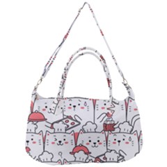 Cute Cat Chef Cooking Seamless Pattern Cartoon Removal Strap Handbag by Vaneshart