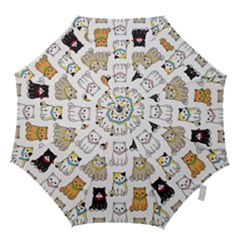 Cat Kitten Seamless Pattern Hook Handle Umbrellas (large) by Vaneshart