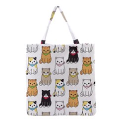 Cat Kitten Seamless Pattern Grocery Tote Bag by Vaneshart