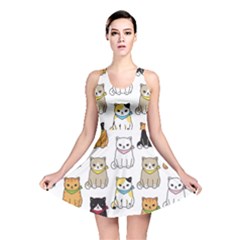 Cat Kitten Seamless Pattern Reversible Skater Dress by Vaneshart