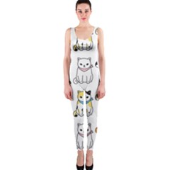 Cat Kitten Seamless Pattern One Piece Catsuit by Vaneshart