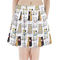 Cat Kitten Seamless Pattern Pleated Mini Skirt by Vaneshart