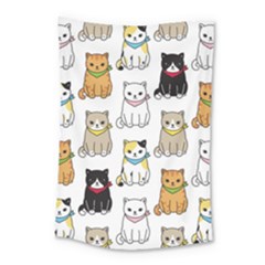 Cat Kitten Seamless Pattern Small Tapestry by Vaneshart