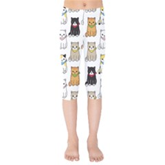 Cat Kitten Seamless Pattern Kids  Capri Leggings  by Vaneshart